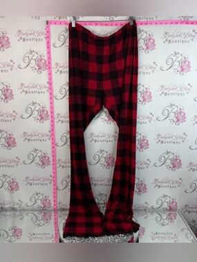 J&M- Women’s Flared Red and Black Buffalo Plaid Pajama Pants
